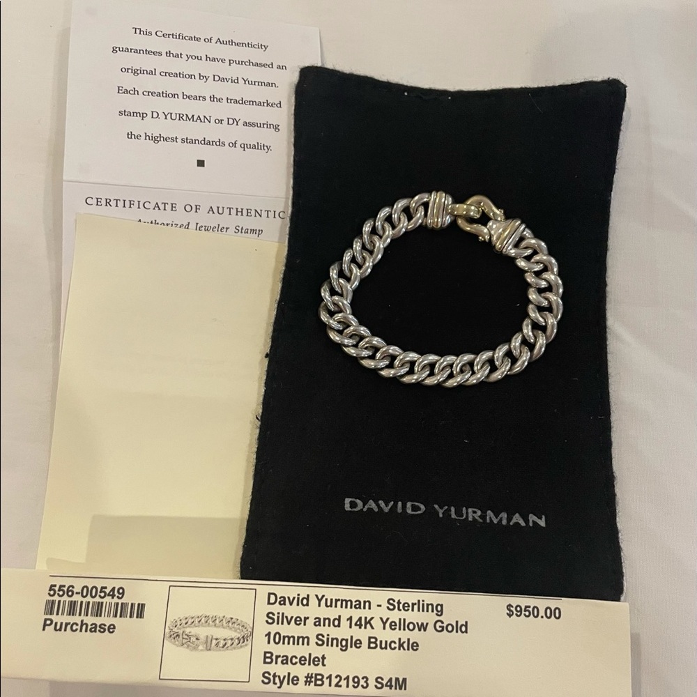 David Yurman Sterling/ 14k gold curb bracelet